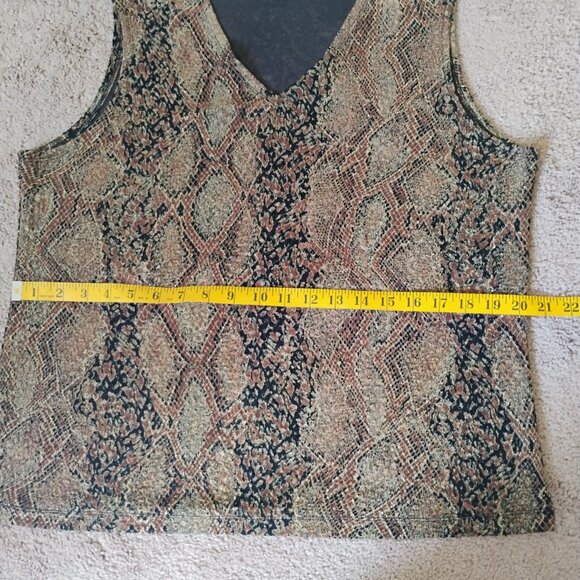 Laura Ashley Woman's Sleeveless V-neck Blouse Large - Picture 11 of 11